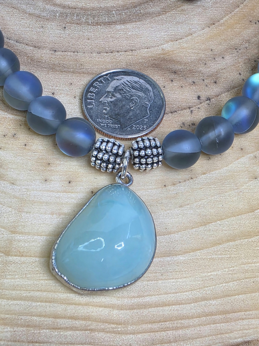 Handcrafted Blue Druzy Pendant Necklace - Unbranded - Picture 5 of 6